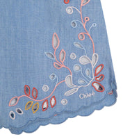 Short froncé à taille élastiquée - Chambray