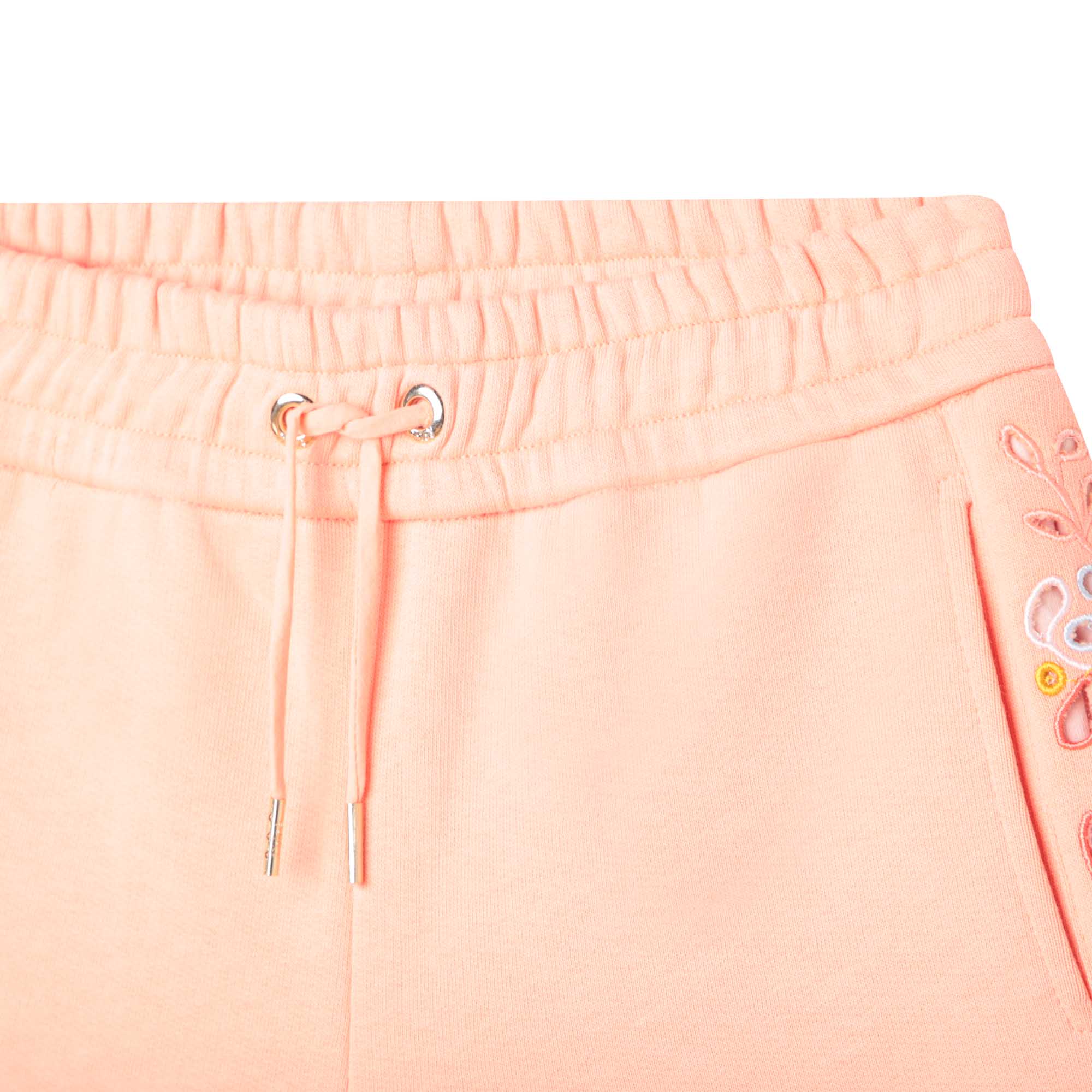 Short avec nœud à la taille en molleton - Light peach