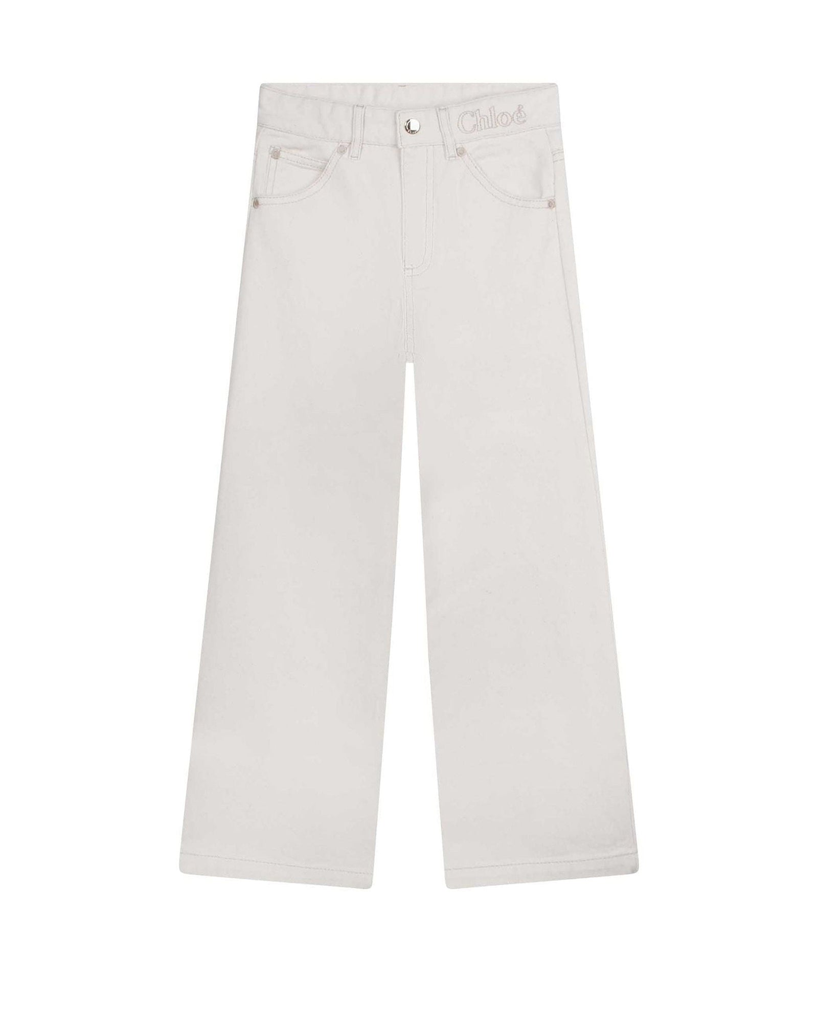 5-pocket twill trousers - Ivory denim