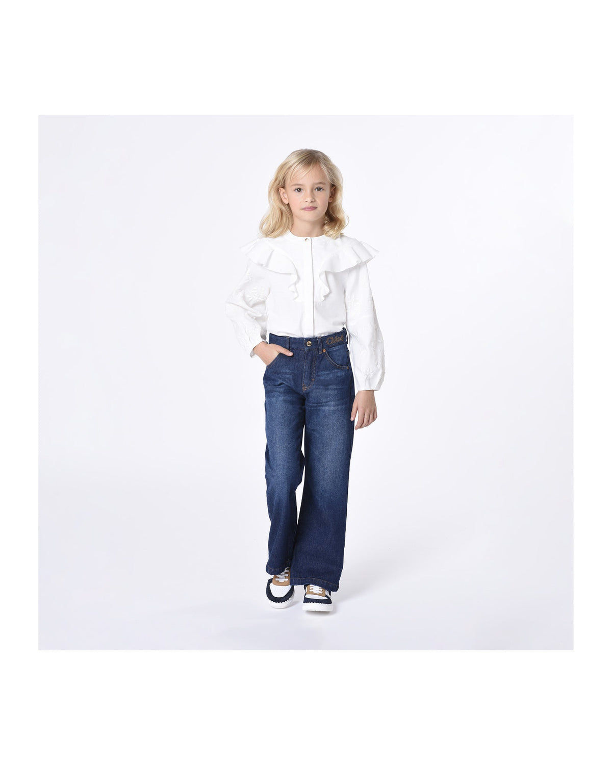 Pantalon denim en coton - Denim Blue