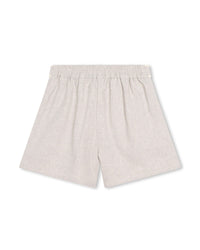 Short ceinturé en coton - Beige Chine