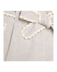 Short ceinturé en coton - Beige Chine