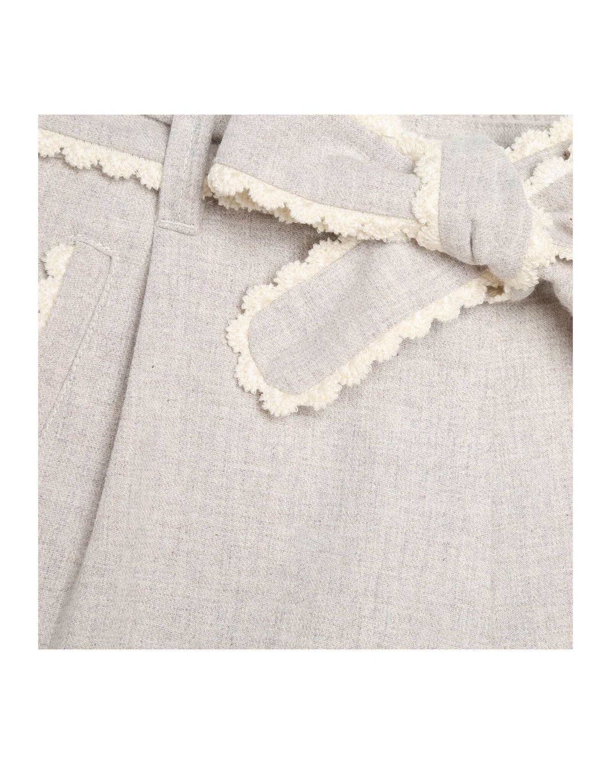 Short ceinturé en coton - Beige Chine