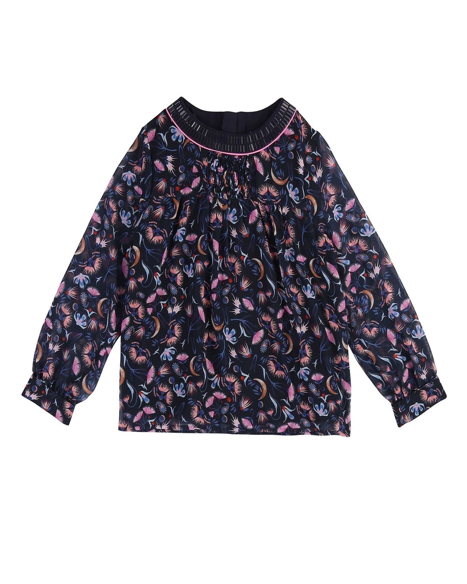 Blouse en crêpe avec imprimé floral - Fleurs