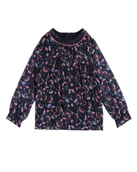Crepe blouse with floral print - Flowers