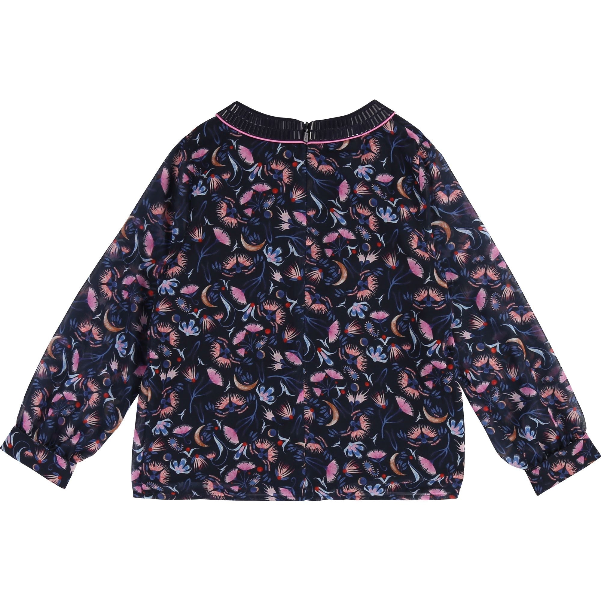 Crepe blouse with floral print - Flowers