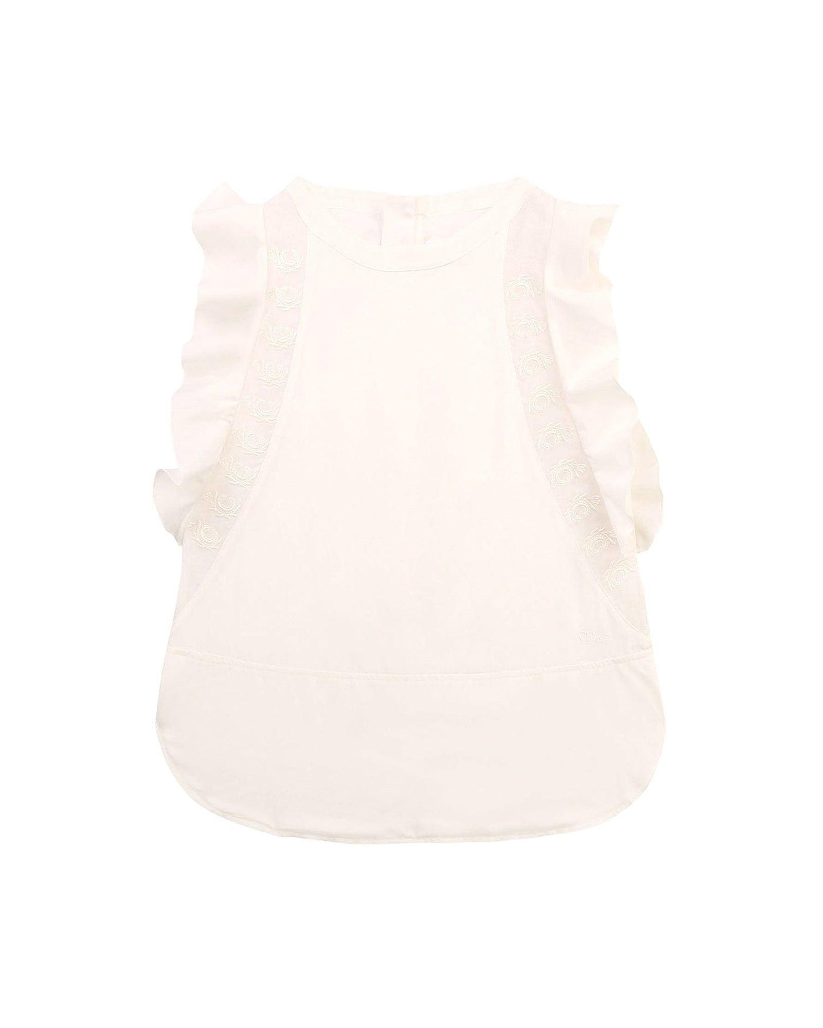Blouse en popeline de soie mélangée - Offwhite