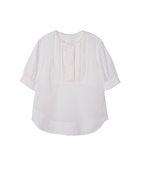 Blouse with engraved mother-of-pearl buttons - Offwhite