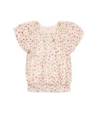 Crepe blouse with romantic floral print - Fleurs