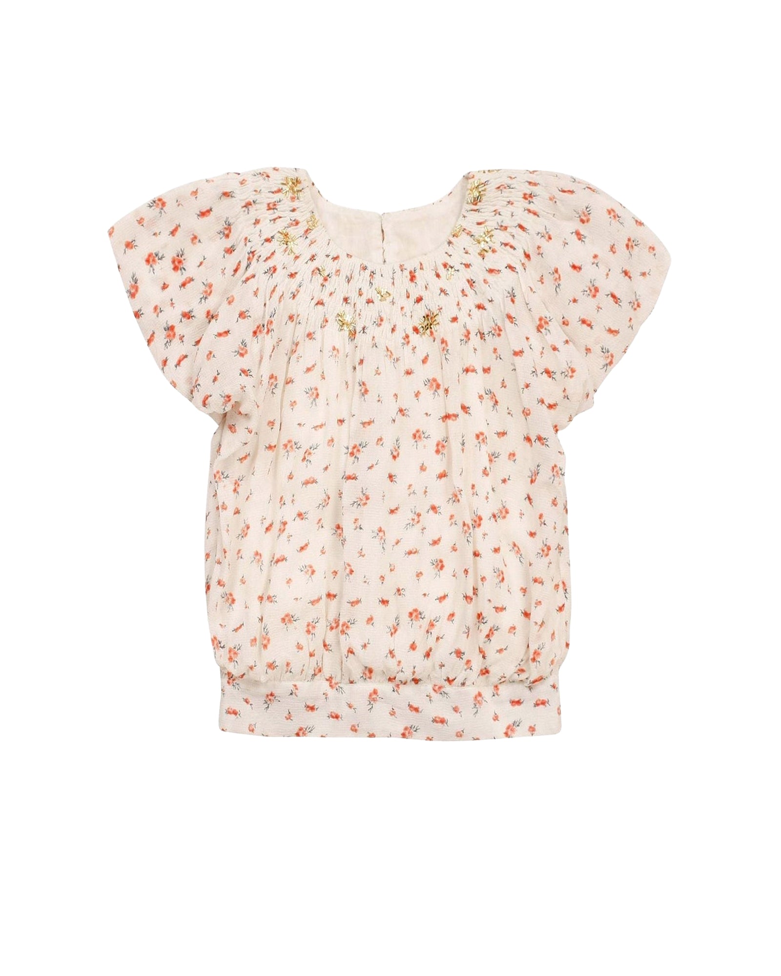 Crepe blouse with romantic floral print - Fleurs
