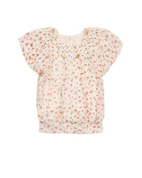 Crepe blouse with romantic floral print - Fleurs