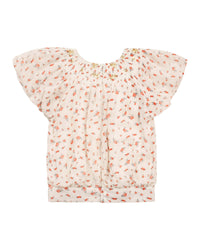 Crepe blouse with romantic floral print - Fleurs