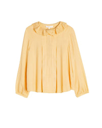 Blouse en twill délicatement brodé - Vanille