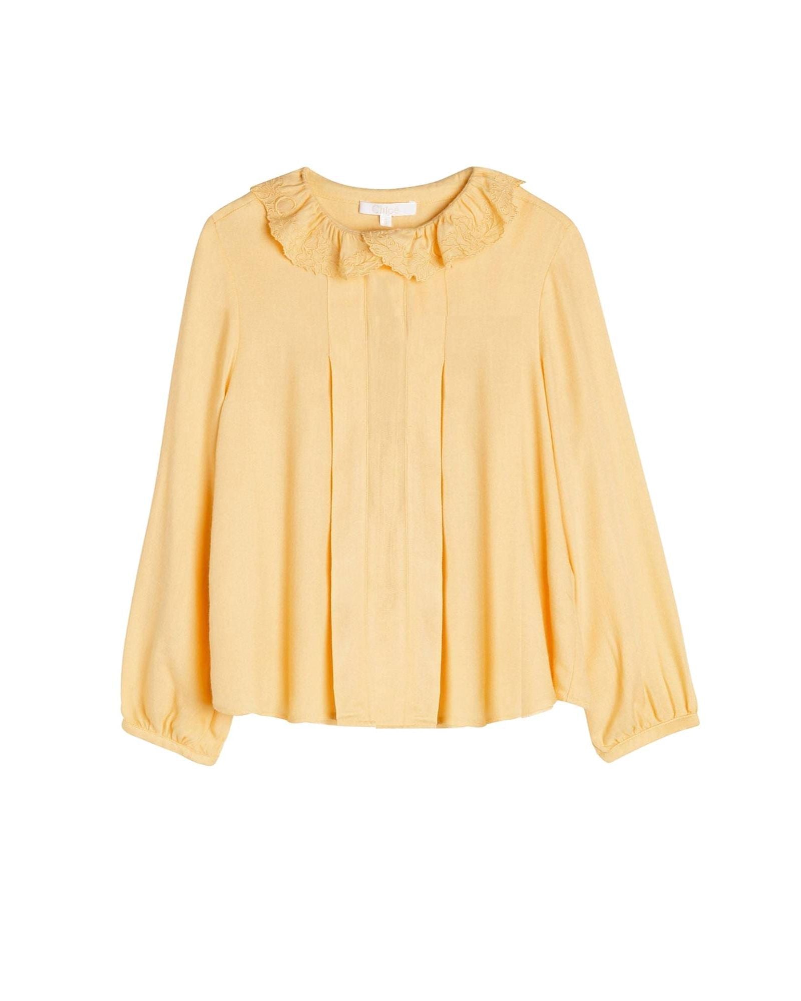Blouse en twill délicatement brodé - Vanille