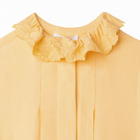 Blouse en twill délicatement brodé - Vanille