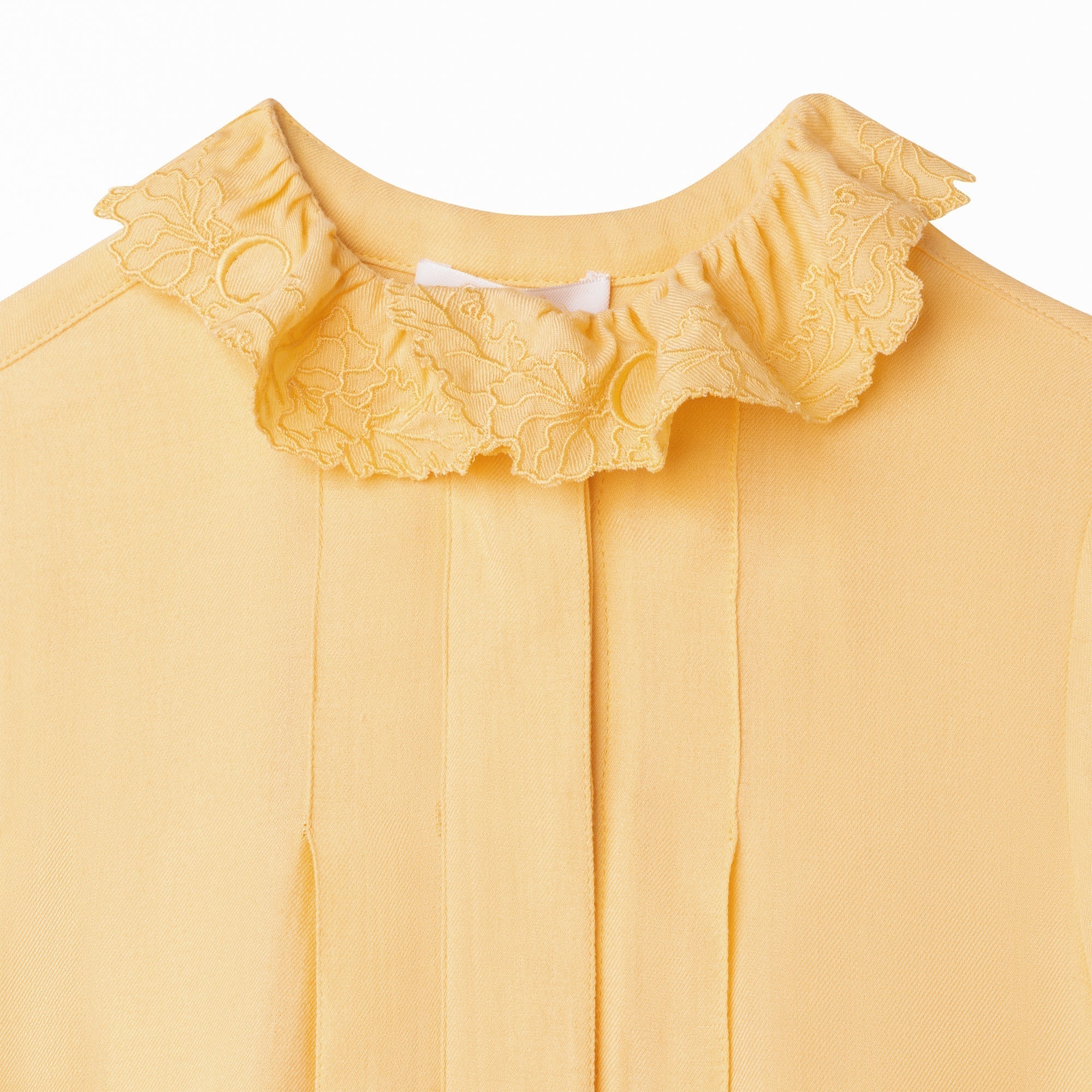 Blouse en twill délicatement brodé - Vanille