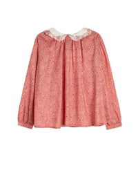 Blouse en twill à imprimé cachemire bohème - Vintage rose
