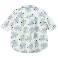 Blouse en soie mélangée - Bleu Vert