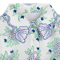 Blouse en soie mélangée - Bleu Vert