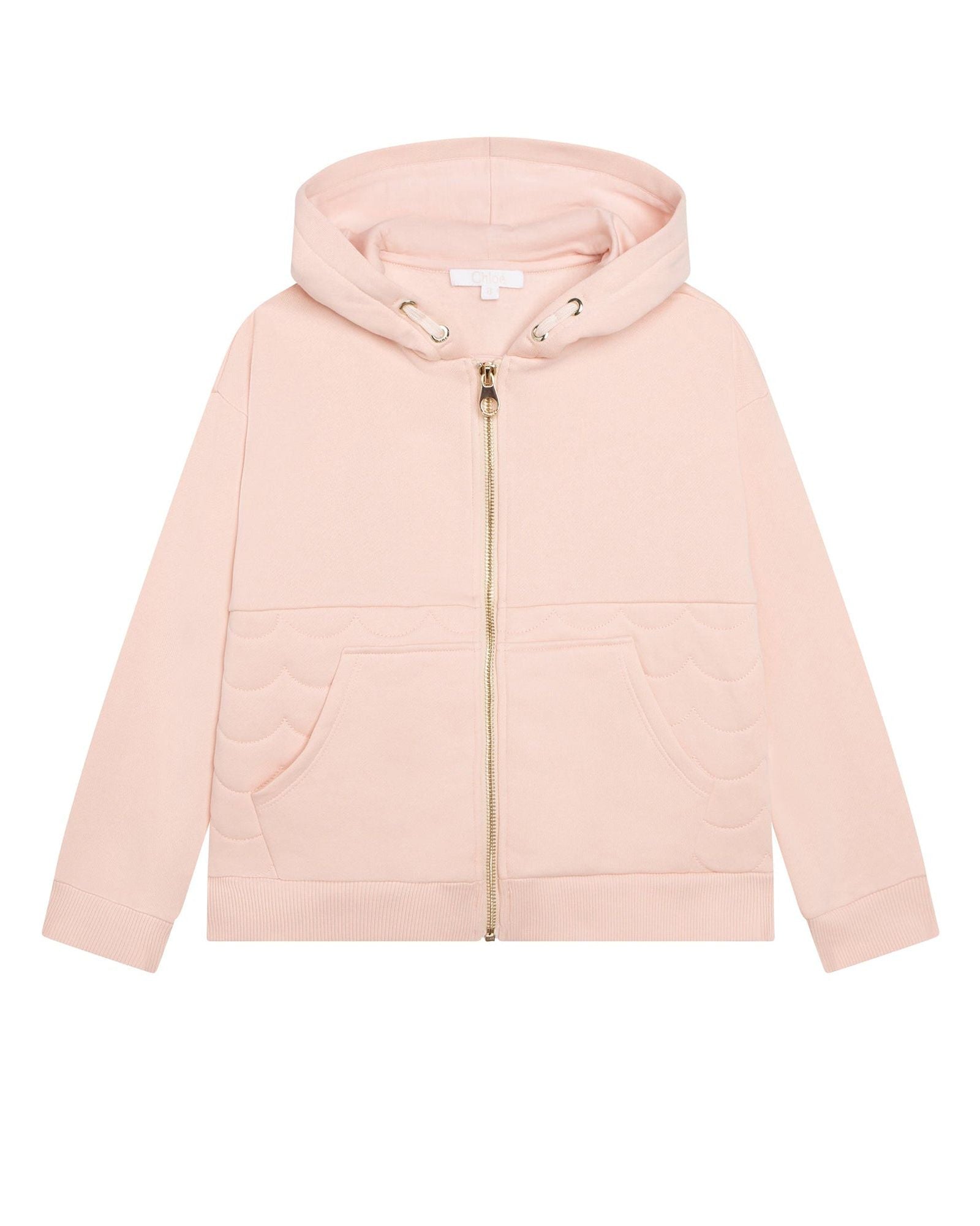 Cardigan à capuche avec coquille en surpiqûre - Bois de rose