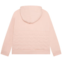 Cardigan à capuche avec coquille en surpiqûre - Bois de rose