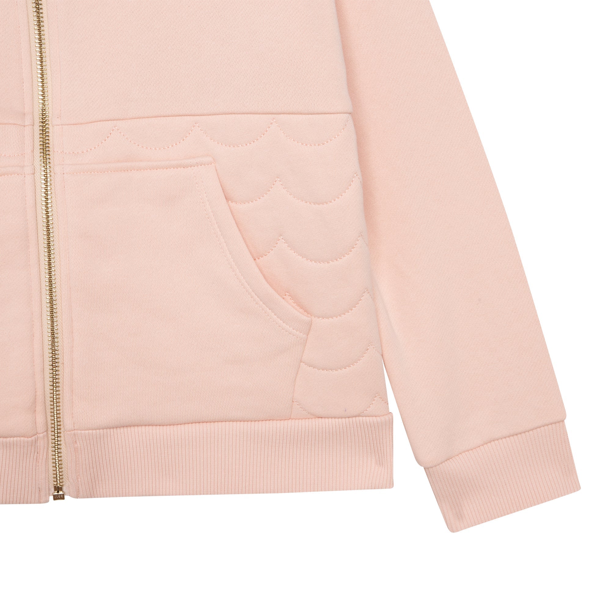 Cardigan à capuche avec coquille en surpiqûre - Bois de rose