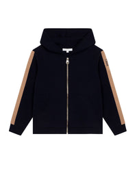 Cardigan à capuche en coton siglé - Bleu Amiral