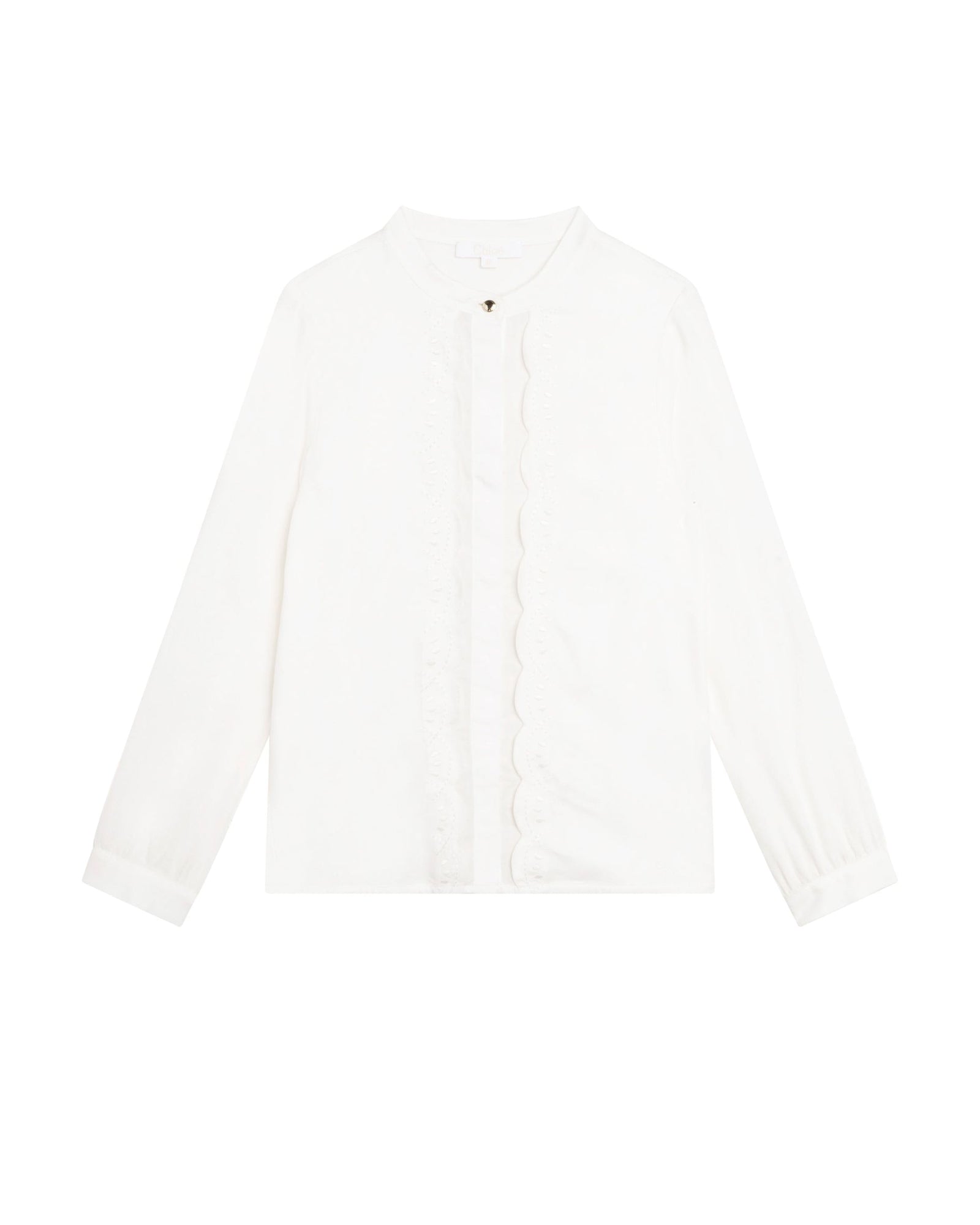 Blouse à coquille brodées - Offwhite