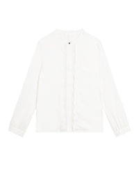 Embroidered cotton shell blouse - Off White
