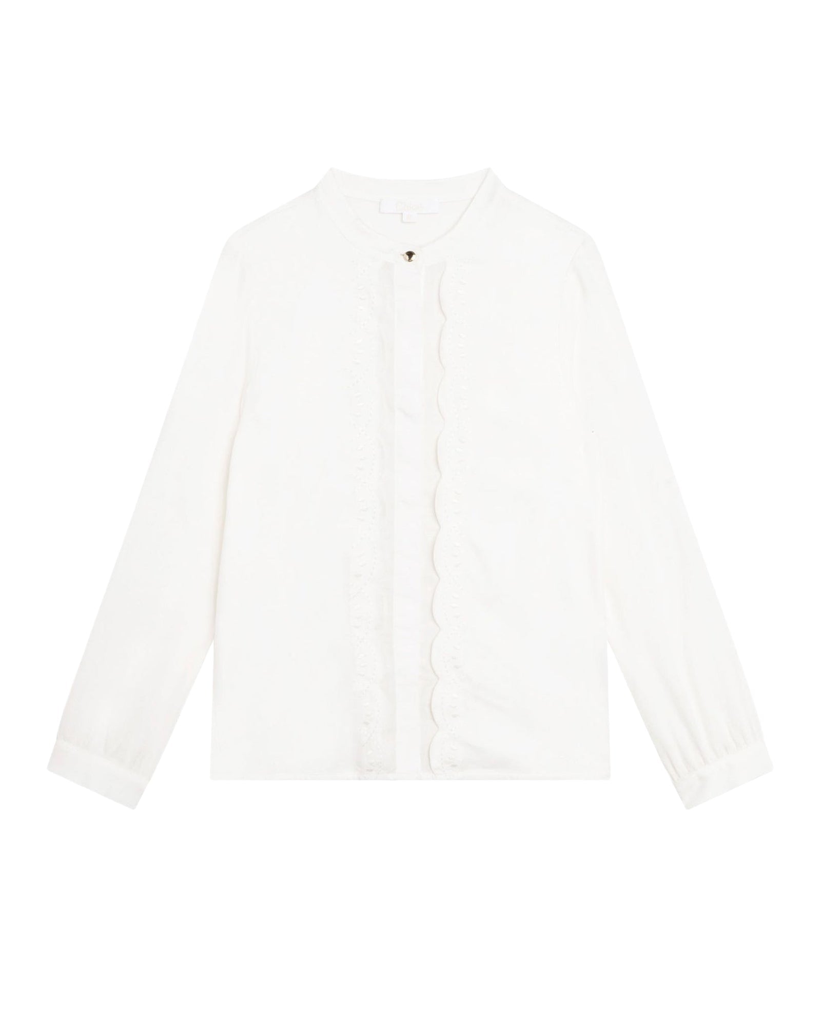 Embroidered cotton shell blouse - Off White