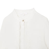 Blouse à coquille brodées - Offwhite