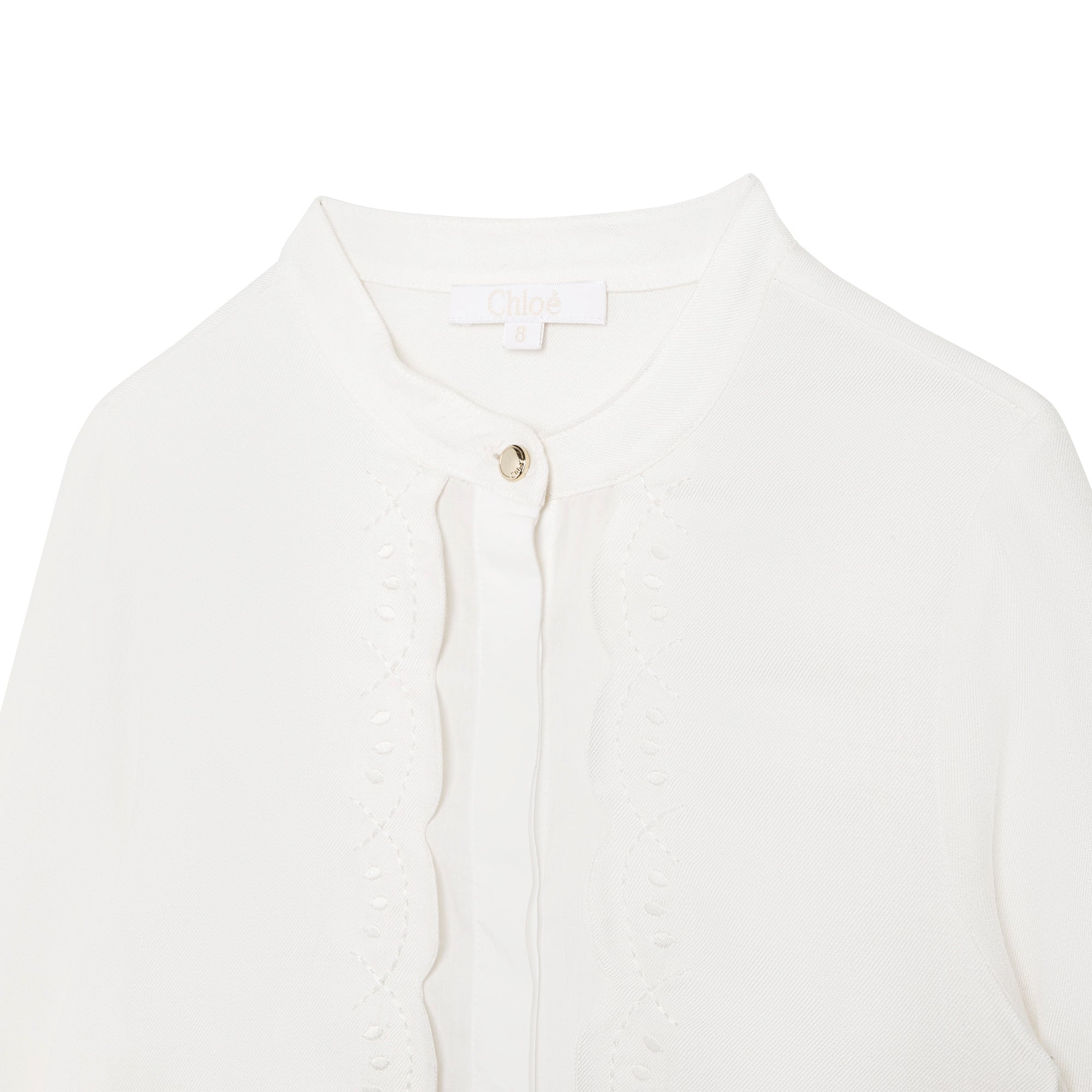 Blouse à coquille brodées - Offwhite
