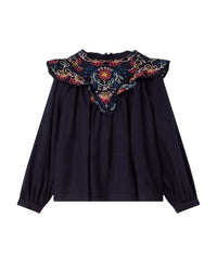 Blouse à broderie - Bleu Amiral
