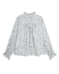 Blouse en laine avec imprimé marbre - Jade