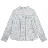 Blouse en laine avec imprimé marbre - Jade