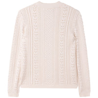 Cotton jumper with stand-up collar - Craie
