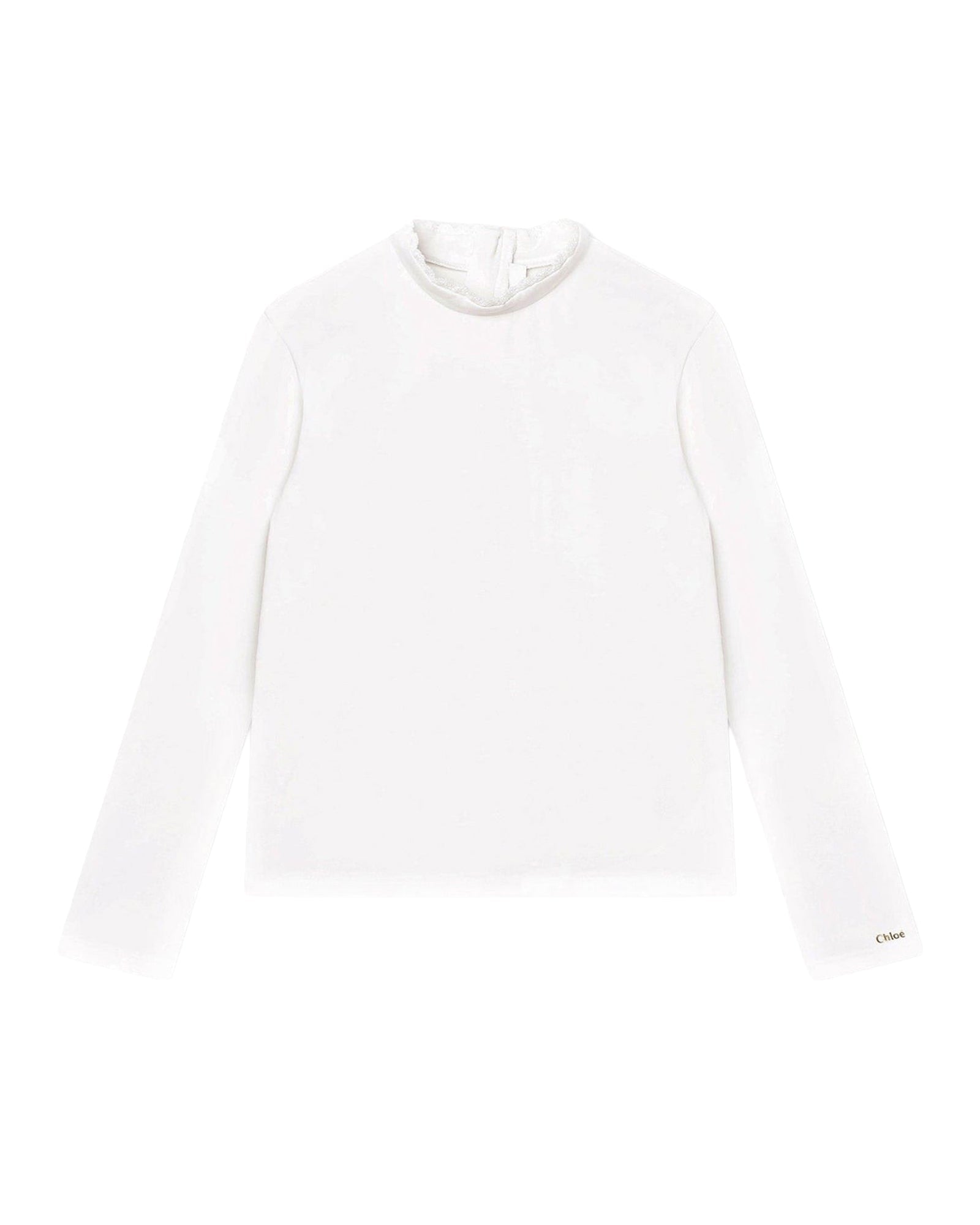 Cotton under-pull with broderie anglaise - Off White