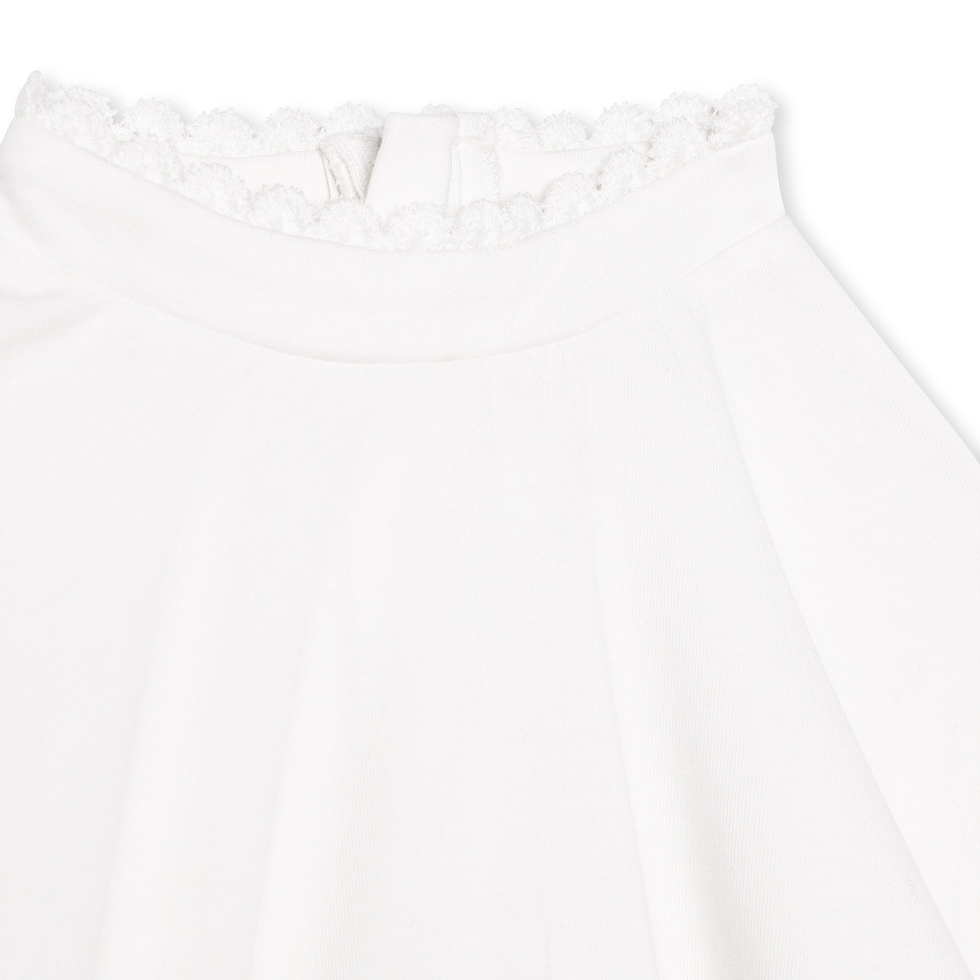 Cotton under-pull with broderie anglaise - Off White