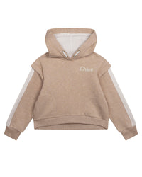 Sweatshirt à capuche en molleton - Beige Foncé
