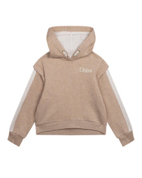 Sweat à capuche en coton gratté - Beige Foncé