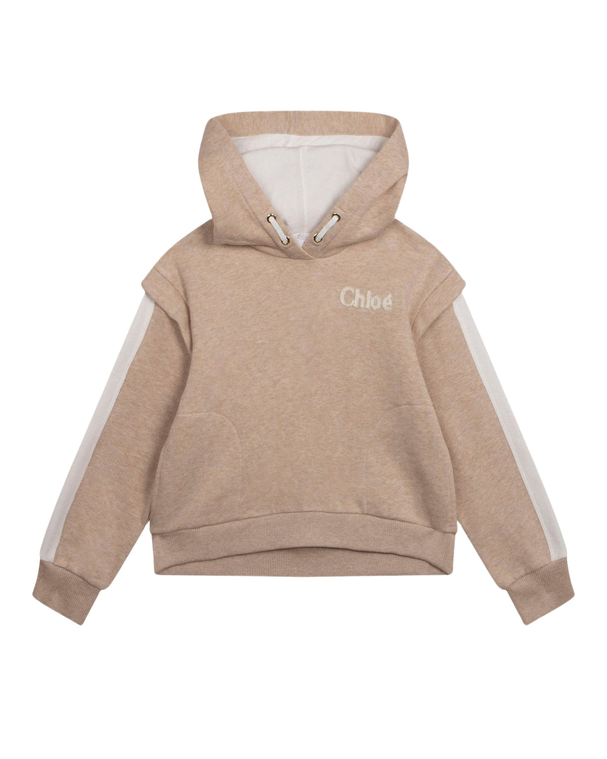 Sweat à capuche en coton gratté - Beige Foncé