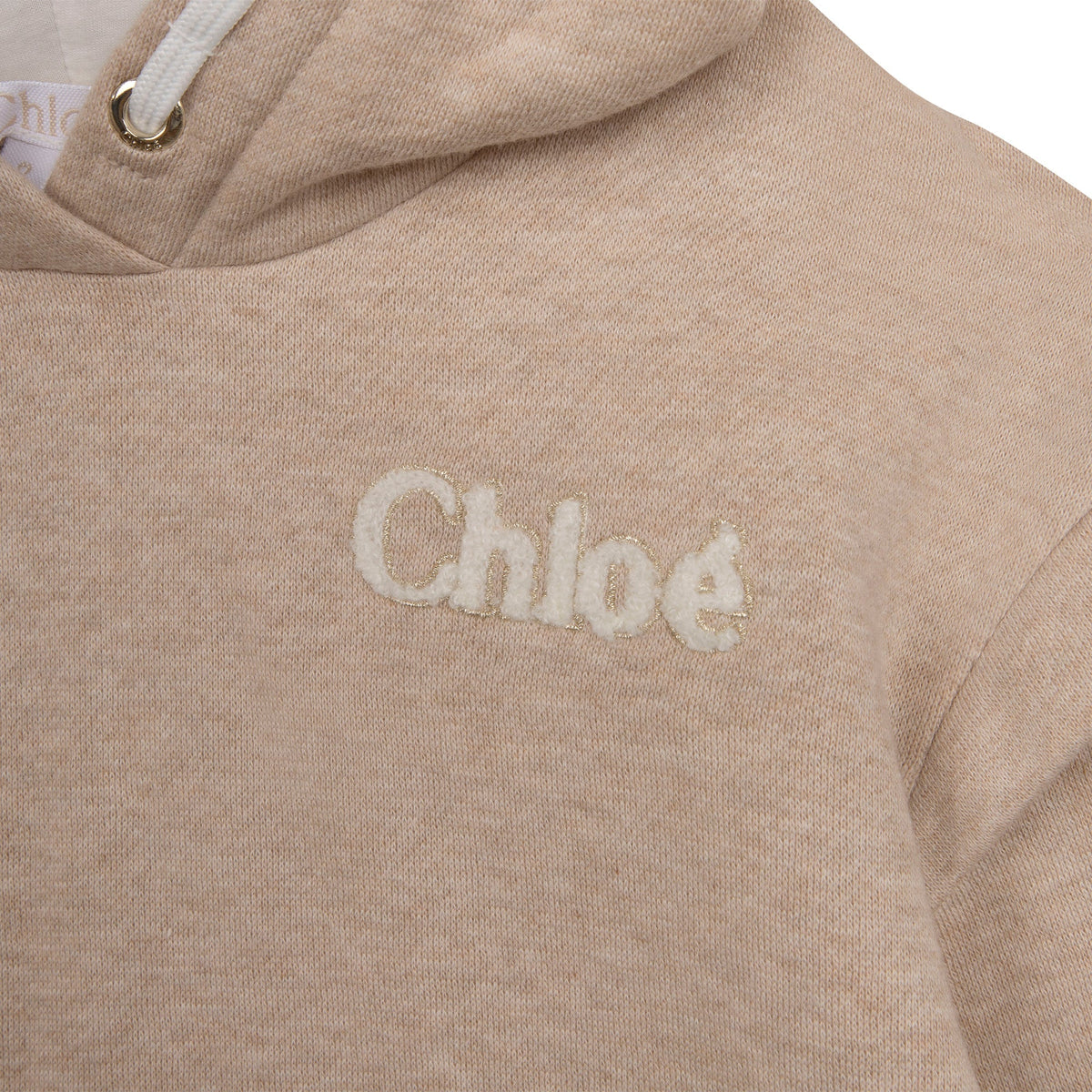 Sweat à capuche en coton gratté - Beige Foncé