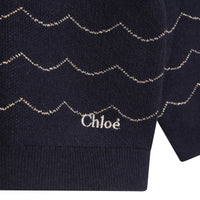 Pull à coquilles brodés en coton - Bleu amiral