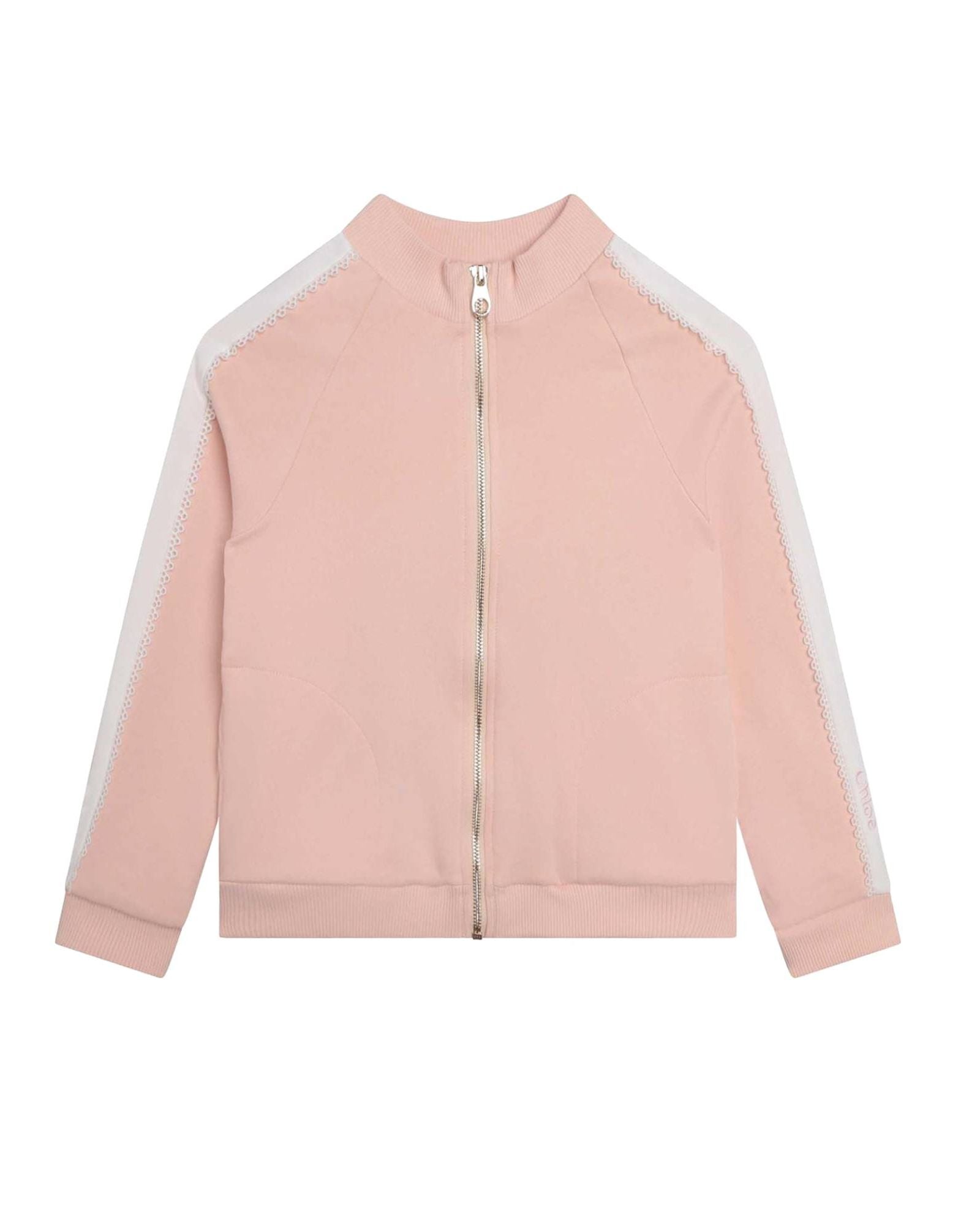 Cardigan à galons en molleton - Bois de rose