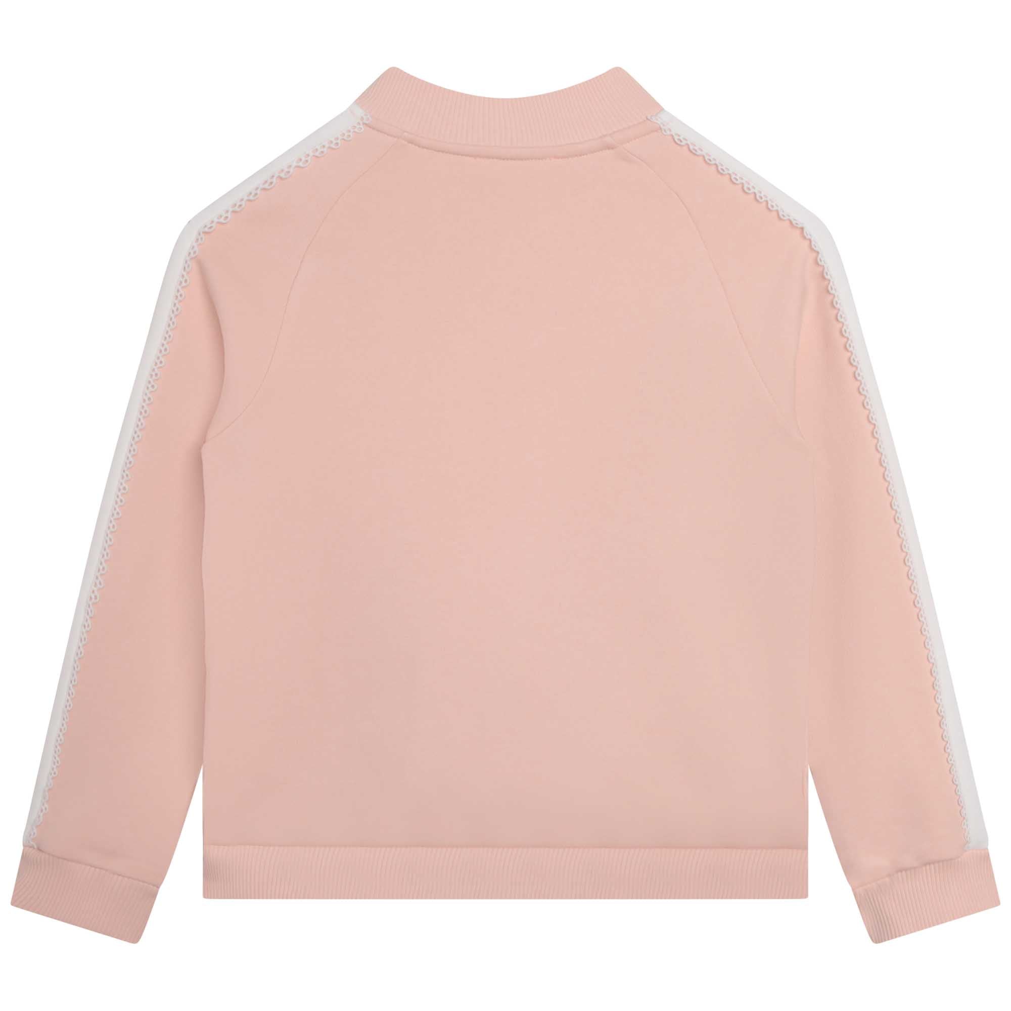 Cardigan à galons en molleton - Bois de rose