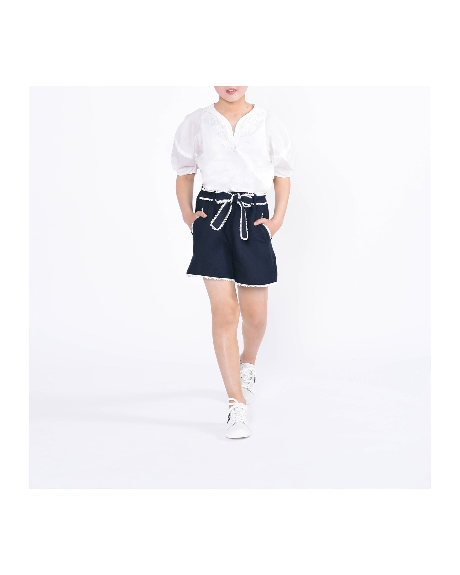 Blouse à manches bouffantes en coton - Off White