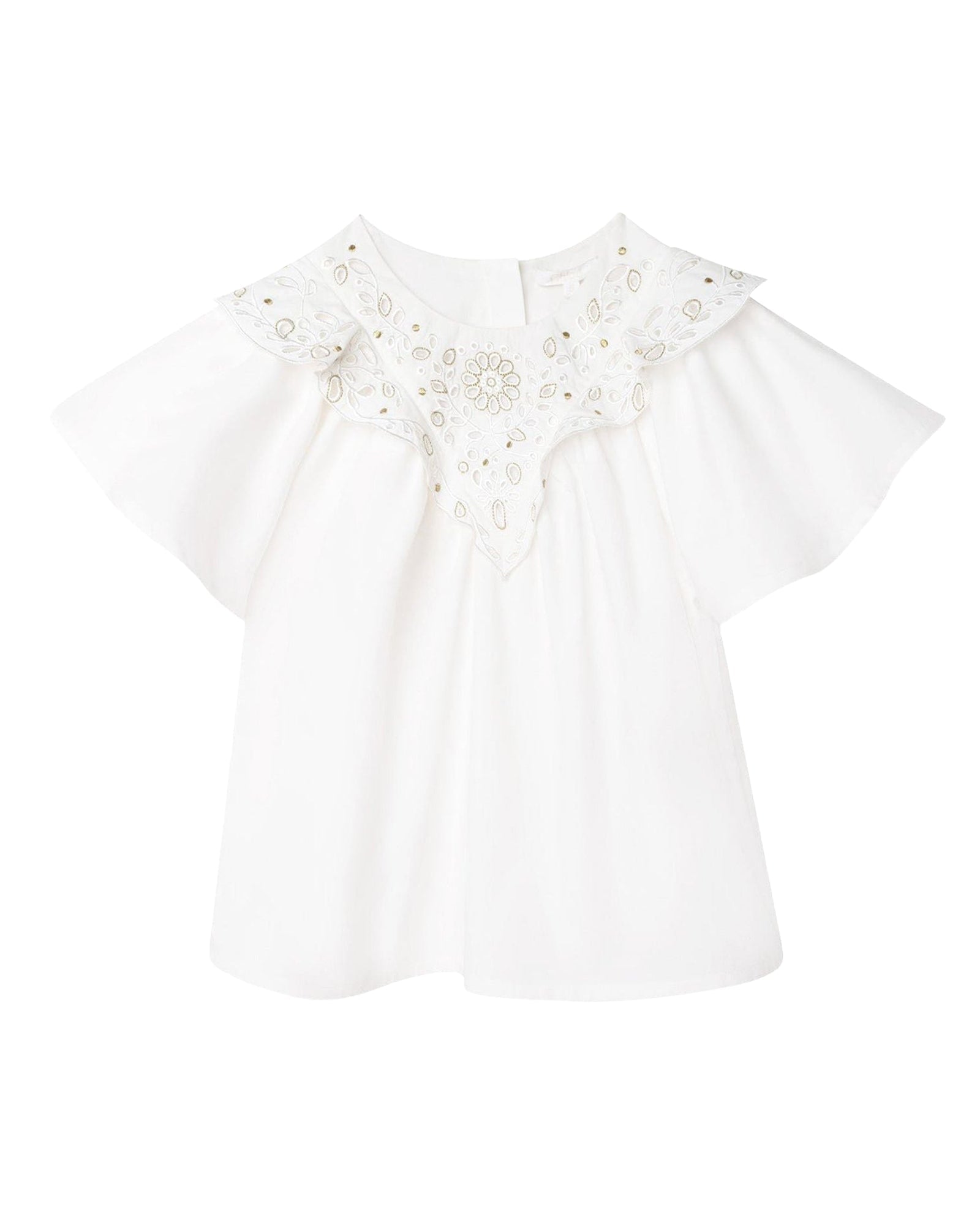Gathered cotton blouse - Off White