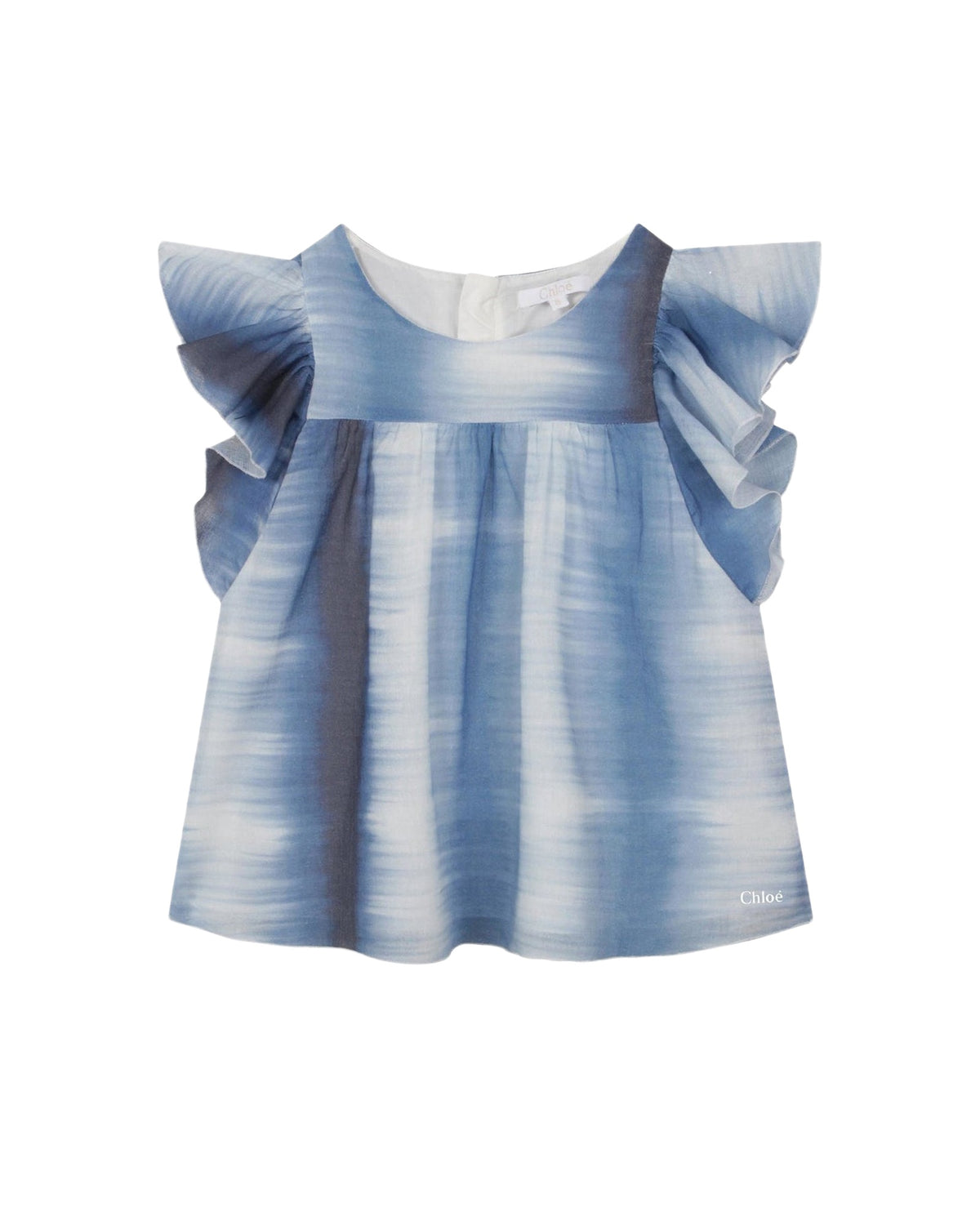 Blouse à imprimé allover - Bleu Blanc