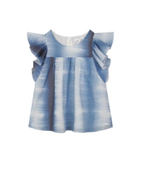 Blouse à imprimé allover en coton - Bleu Blanc