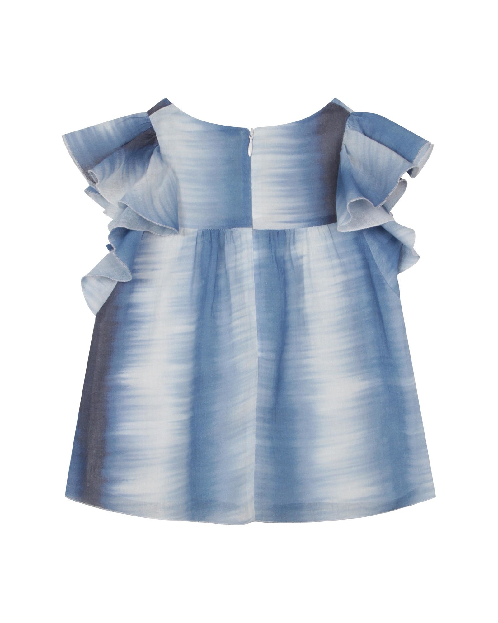 Blouse à imprimé allover en coton - Bleu Blanc